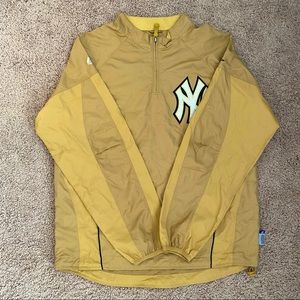New York Yankees Majestic 1/4 Zip Jacket | Sz Medium | Gold